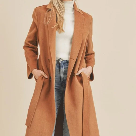 Belted Double Breasted Coat - Picture 1 of 3